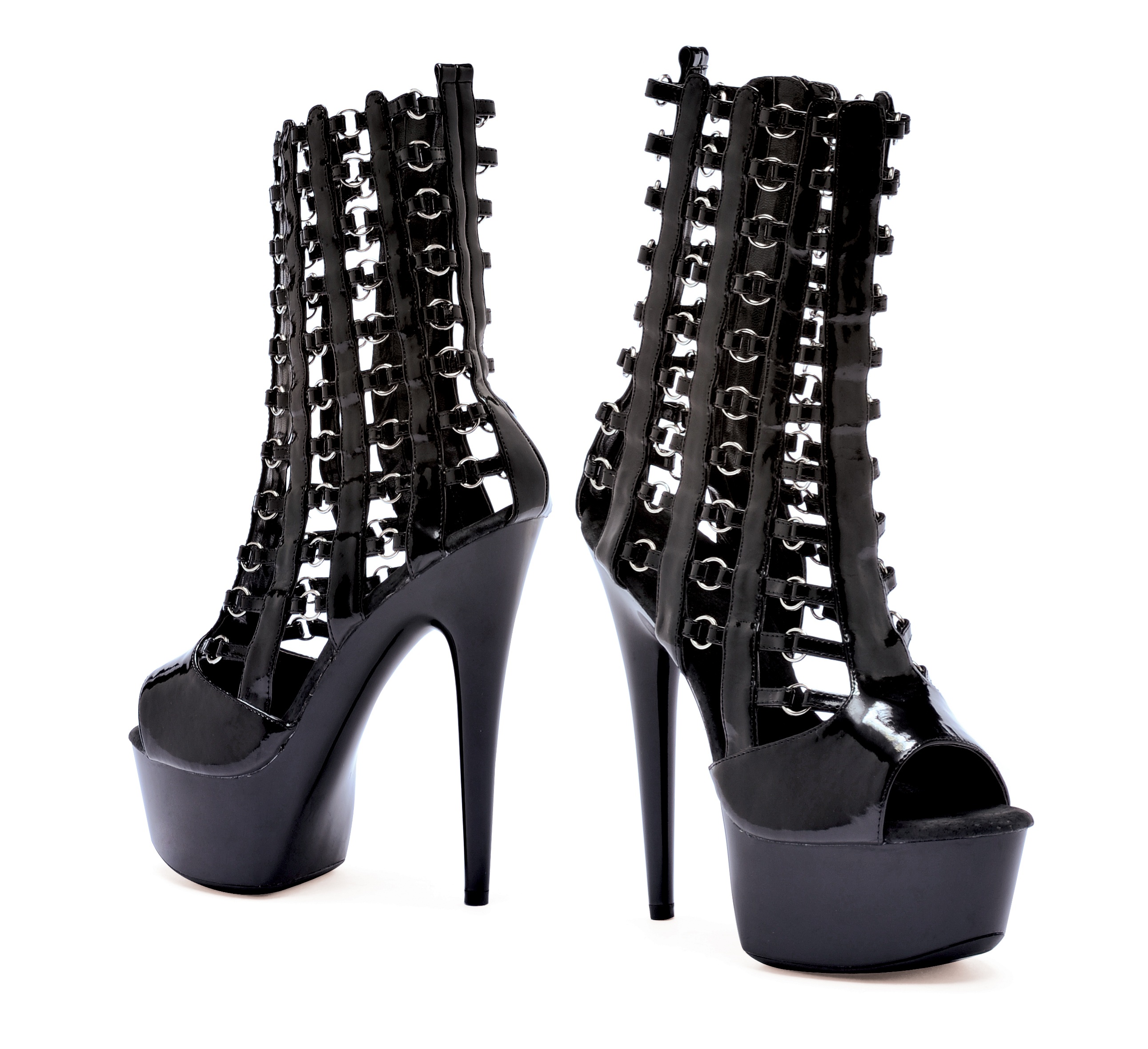 Davida - 6 Inch Open Toe Chain Link Boots